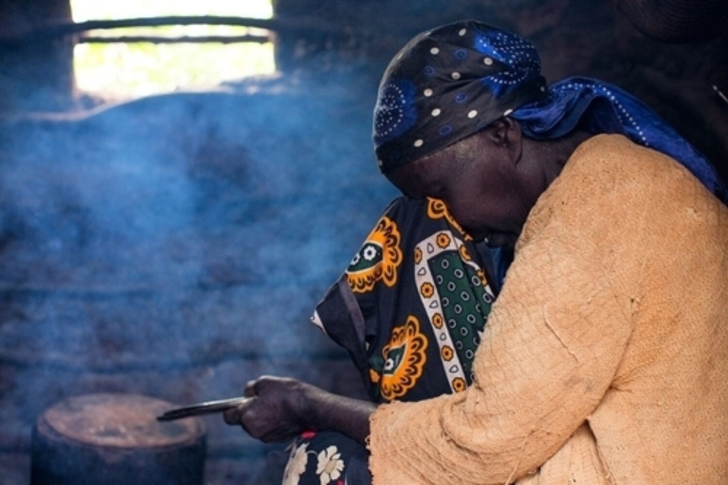 Smoky Woman With Scarf